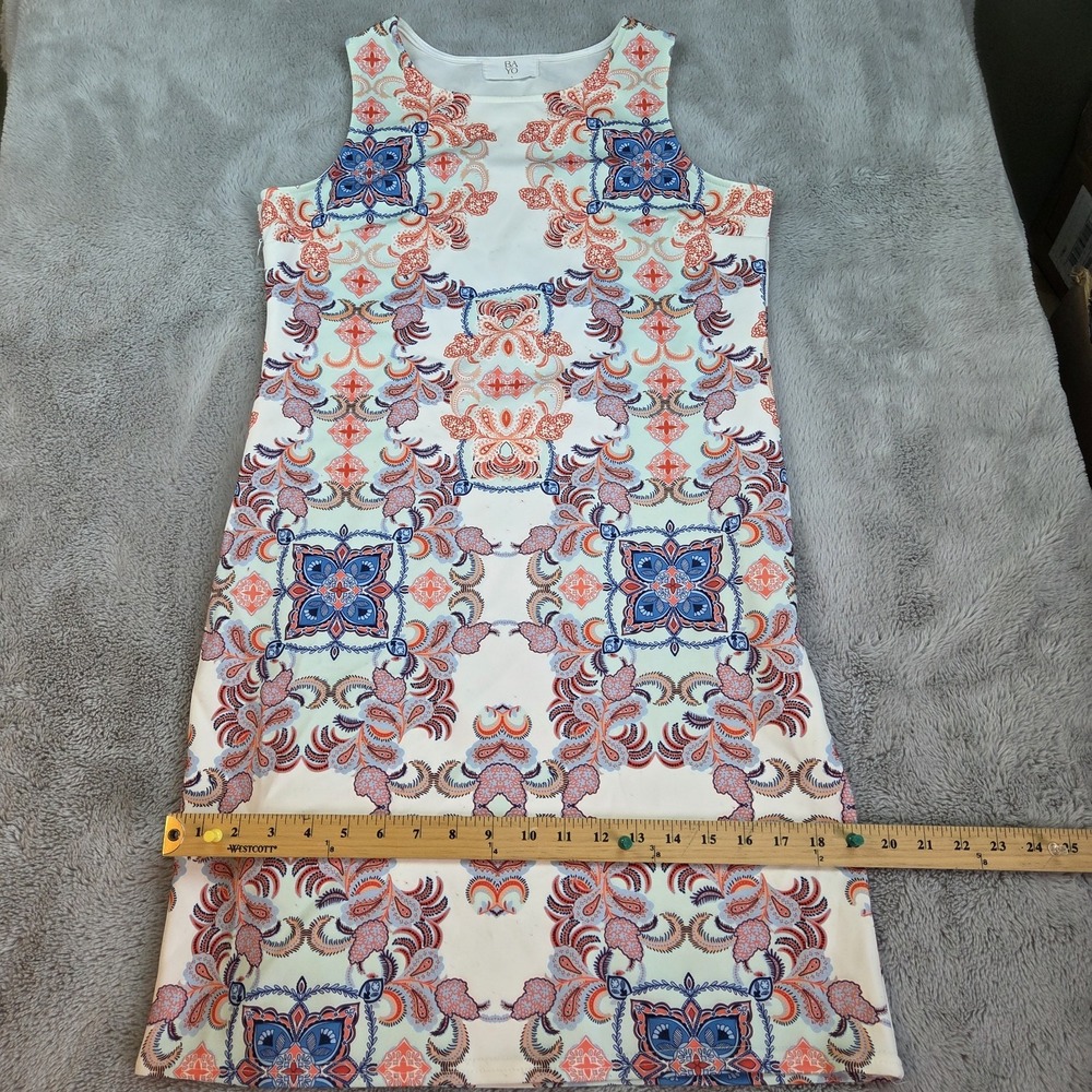 BaYo Shift Dress Womens XL Sleeveless Medallion Paisley Print Side Zip Multi Clr